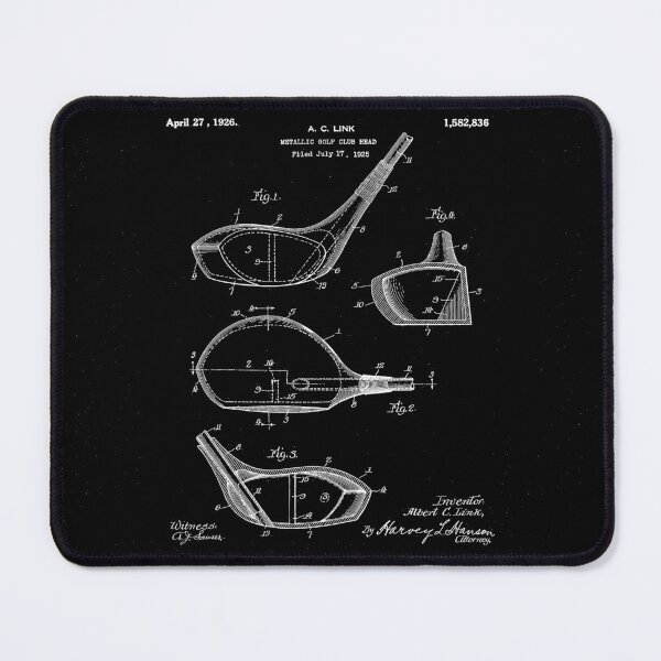 Item preview, Golf Driver Patent - Golf Art - Black And White designed and sold by patentpress.