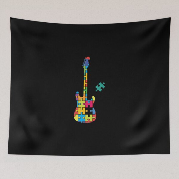 Item preview, Color Puzzle S-Style Electric Guitar Silhouette Classic T-Shirt designed and sold by celestekey.