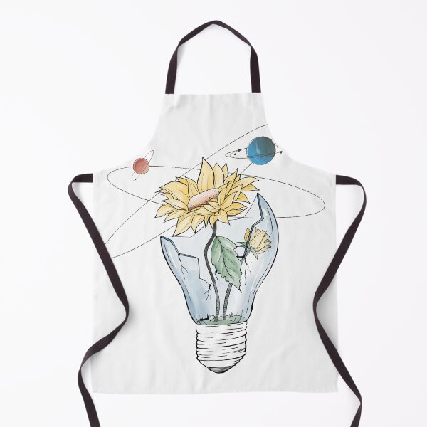 Item preview, Cracked bulb sunflower abstract minimal tattoo art idea filament bulb with planets designed and sold by Sashindra Wijayarathna.