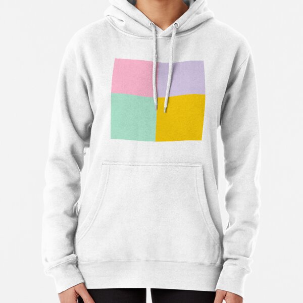 Multi Pastel Oversized Colour Block Pullover Hoodie