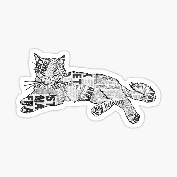 Cat Reading Book Sticker Sticker Sticker For Sale By Flamingoartz Redbubble 