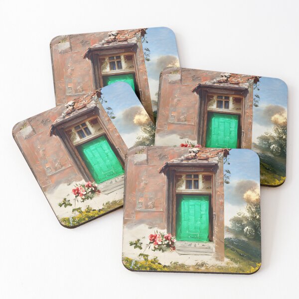 Item preview, Tiny house green door designed and sold by fizzribbit.