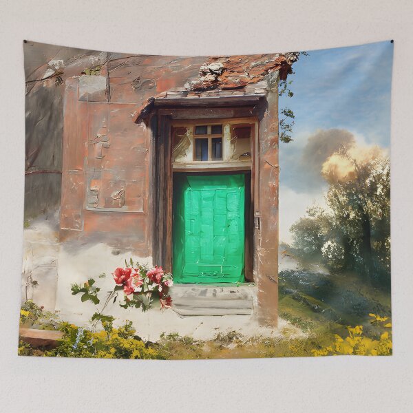 Item preview, Tiny house green door designed and sold by fizzribbit.