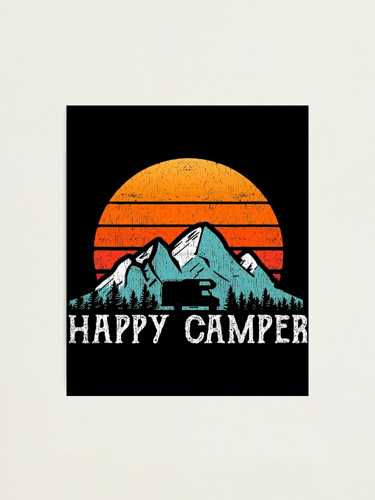 T-shirt Camping Rétro Avec Motif Camping-Car - Pour Campeurs, Vacances En Caravane - Homme/Femme