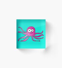 Happy Octopus Doodle Acrylic Block