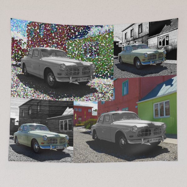 Item preview, Old car collage designed and sold by Follow the Hedgehog.