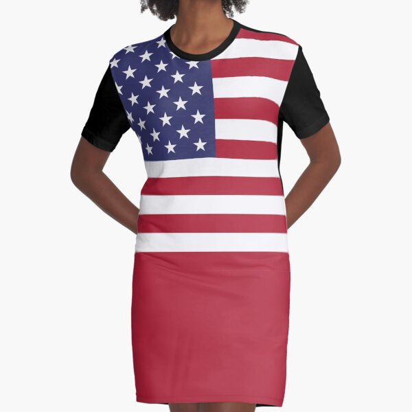American Mini Skirt - USA Flag Graphic T-Shirt Dress