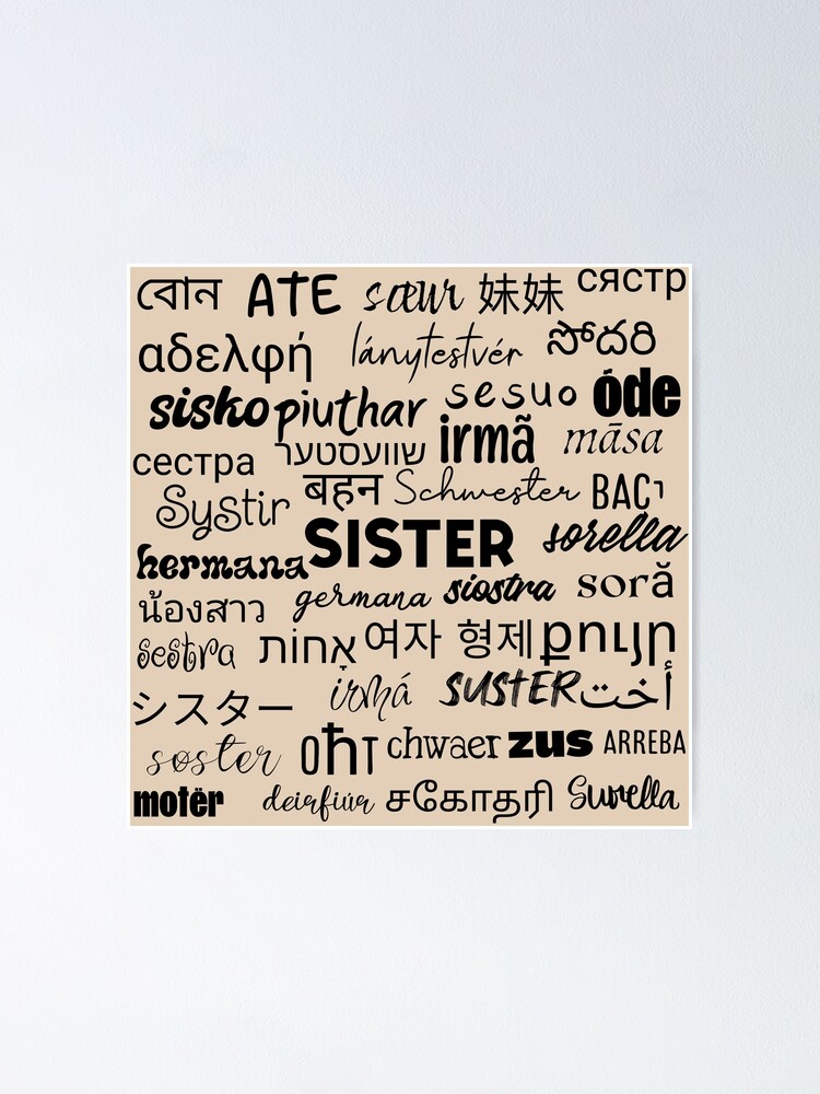 sister-in-different-languages-sister-in-multiple-languages-poster