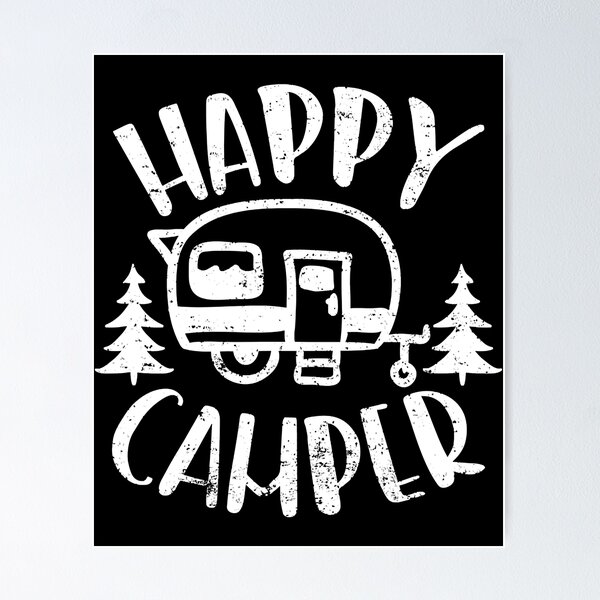 Item preview, Happy Camper RV Trailer Outdoor Camping designed and sold by BennetJaco.