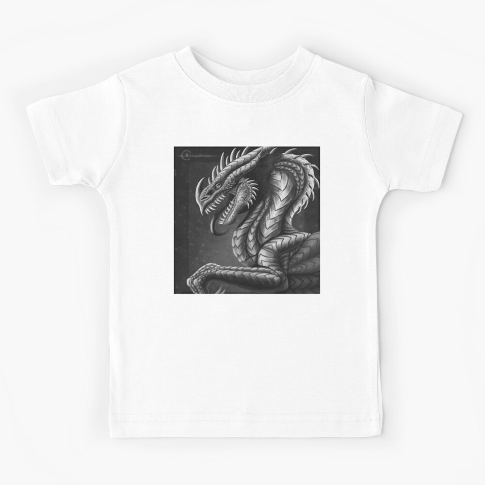 Black & White Fantasy Dragon | Monster | Creature Kids T-Shirt