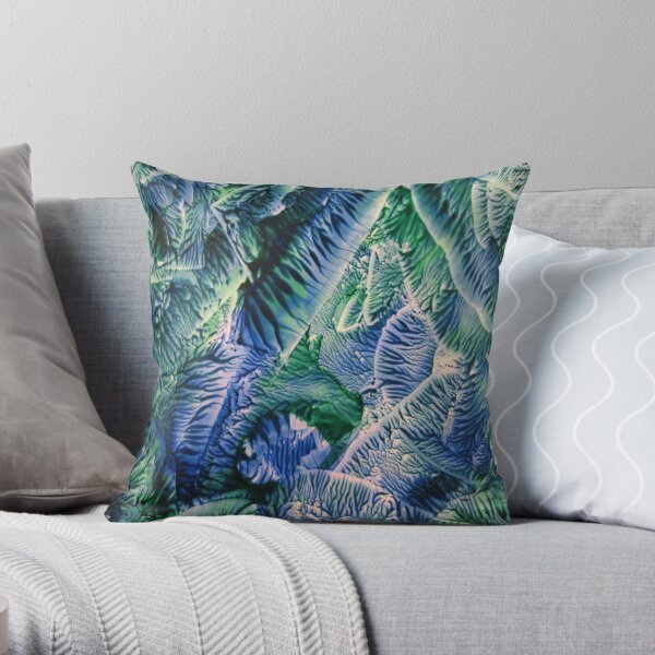 Blue Green Abstract II Throw Pillow