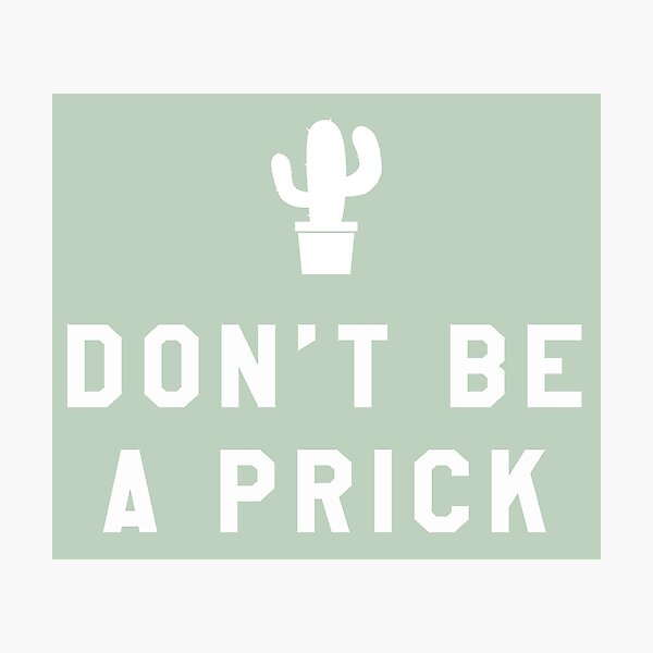 Don't be a prick Photographic Print