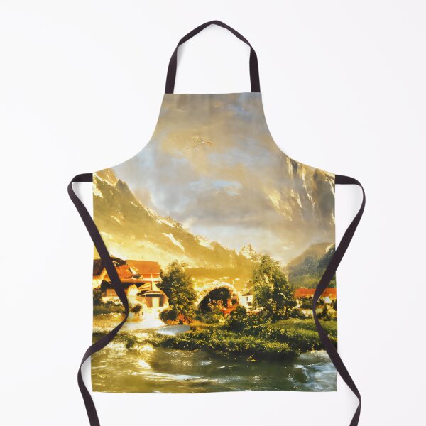 Item preview, Swiss mountain stream and cottage designed and sold by fizzribbit.