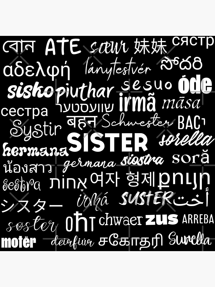 sister-in-different-languages-sister-in-multiple-languages-poster