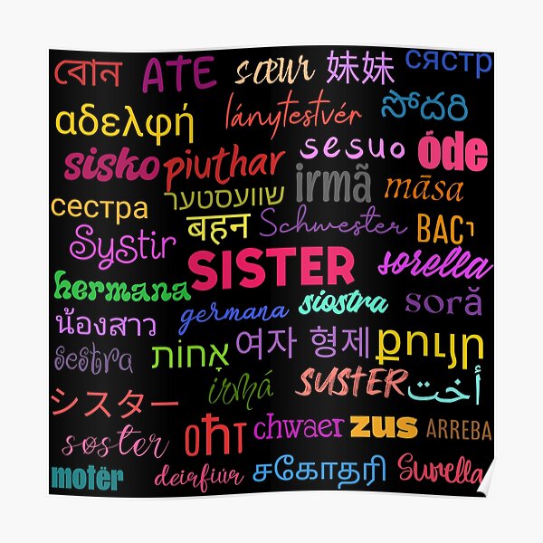 sister-in-different-languages-sister-in-multiple-languages-poster