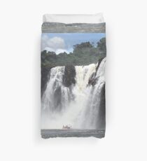 Iguazu Falls and boats, Argentina Duvet Cover