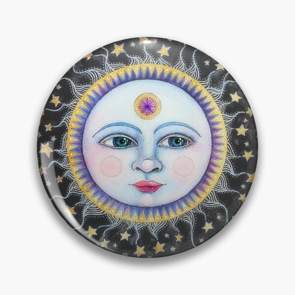 Item preview, watercolour moon face designed and sold by studiovanharte.