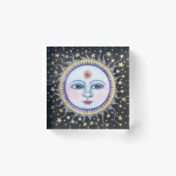 Item preview, watercolour moon face designed and sold by studiovanharte.