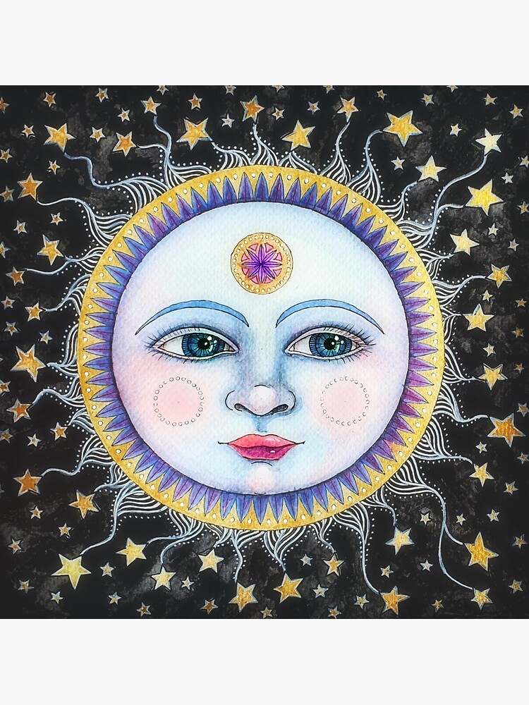 "watercolour moon face" Poster for Sale by studiovanharte Redbubble