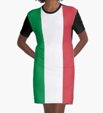 Italian Flag Mini Skirt Dress Graphic T-Shirt Dress