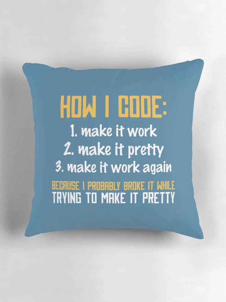 Thumbnail 3 of 4, Pillow, Programmer Coder Developer Programming Coding designed and sold by ZinGoi.