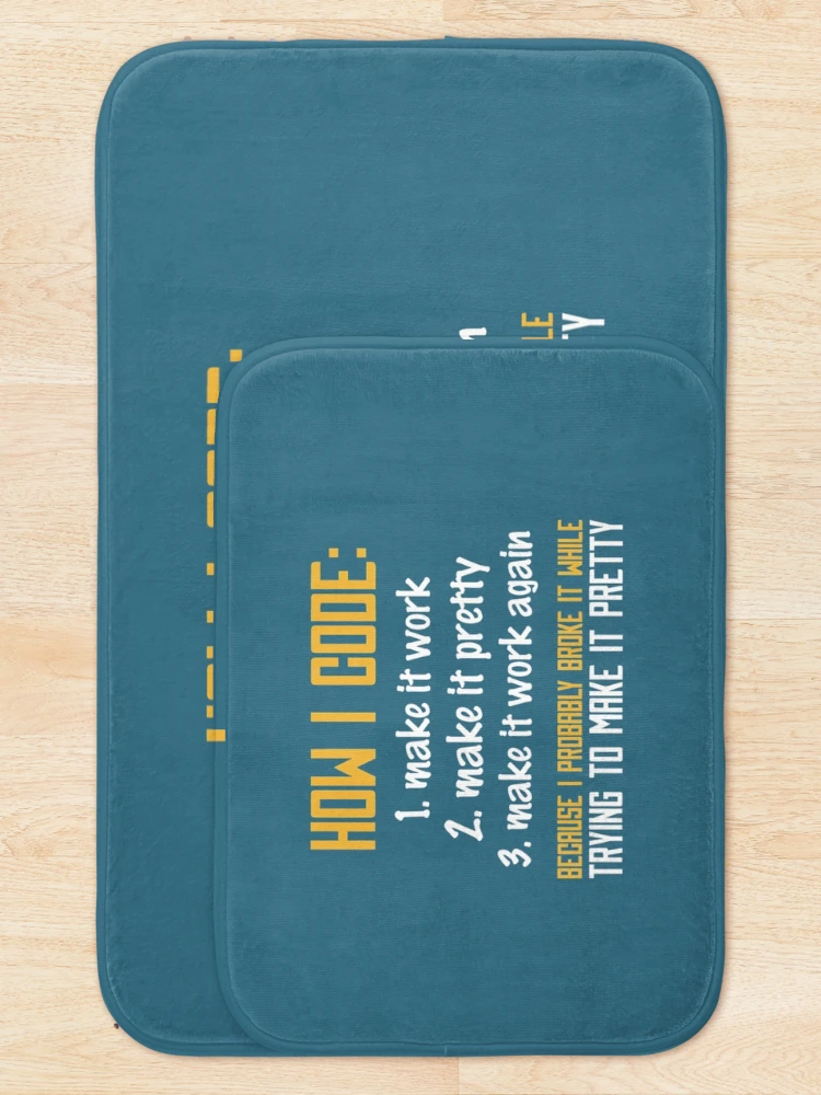 Thumbnail 5 of 6, Bath Mat, Programmer Coder Developer Programming Coding designed and sold by ZinGoi.