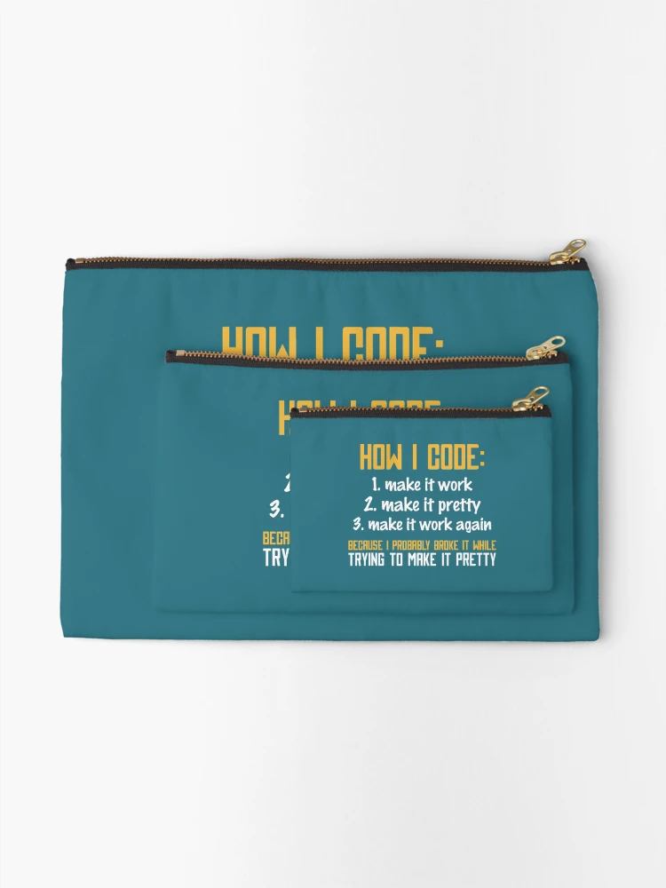 Thumbnail 2 of 4, Zipper Pouch, Programmer Coder Developer Programming Coding designed and sold by ZinGoi.