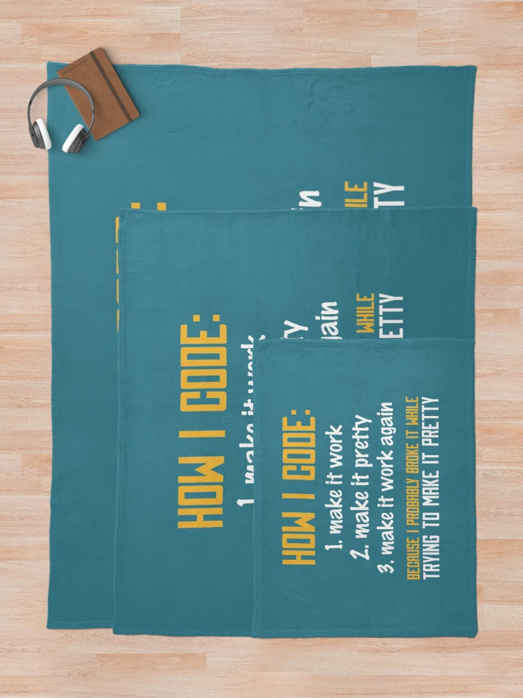 Thumbnail 5 of 6, Throw Blanket, Programmer Coder Developer Programming Coding designed and sold by ZinGoi.