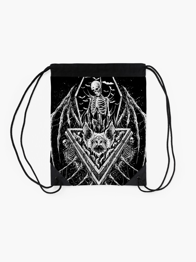 Alternate view of death metal black metal artwork Drawstring Bag