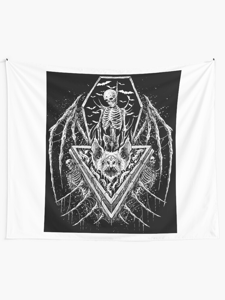 Alternate view of death metal black metal artwork Tapestry