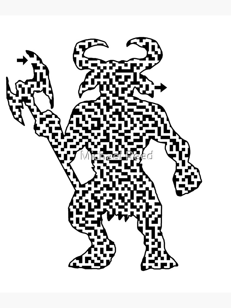 "Minotaur Shaped Maze & Labyrinth" Poster for Sale by Michael Reed