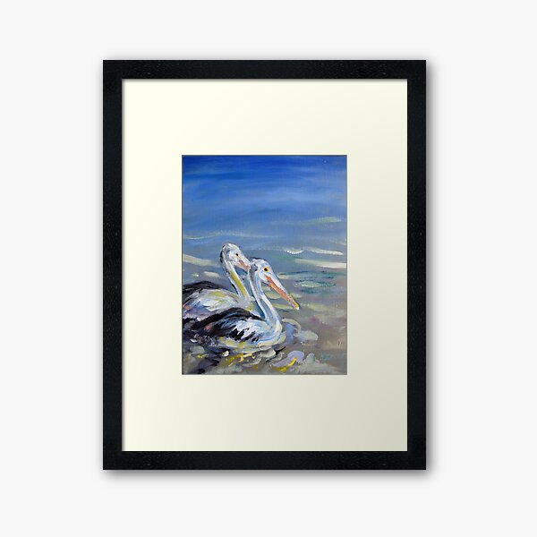 Pelican pals Framed Art Print
