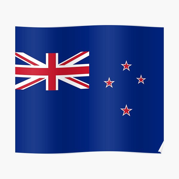 "New Zealand Flag NZ All Black TShirt World Cup Sticker" Poster by