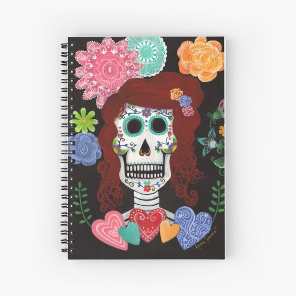 Catrina'a Garden - Dia de los Muertos (Day of the Dead) Spiral Notebook