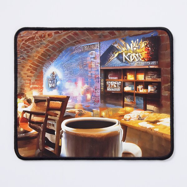 Item preview, Coffee in an abstract brick café  designed and sold by fizzribbit.