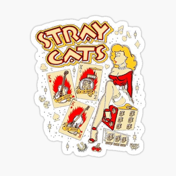 Funny Men Band Stray Cats Sticker for Sale by HubertusRauch | Redbubble