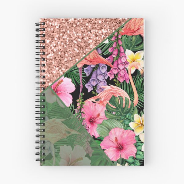 Item preview, tropical summer pink glitter flamingo pattern designed and sold by Beeroclock.