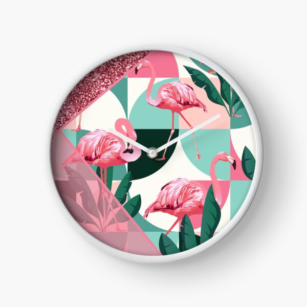Item preview, modern summer pink glitter flamingo pattern designed and sold by Beeroclock.