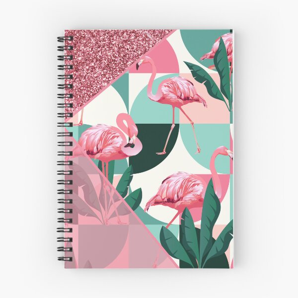 Item preview, modern summer pink glitter flamingo pattern designed and sold by Beeroclock.