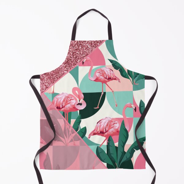 Item preview, modern summer pink glitter flamingo pattern designed and sold by Beeroclock.