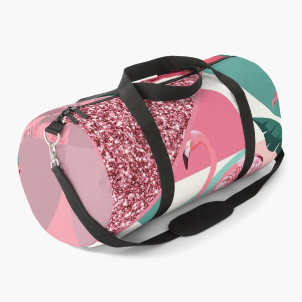 Item preview, modern summer pink glitter flamingo pattern designed and sold by Beeroclock.