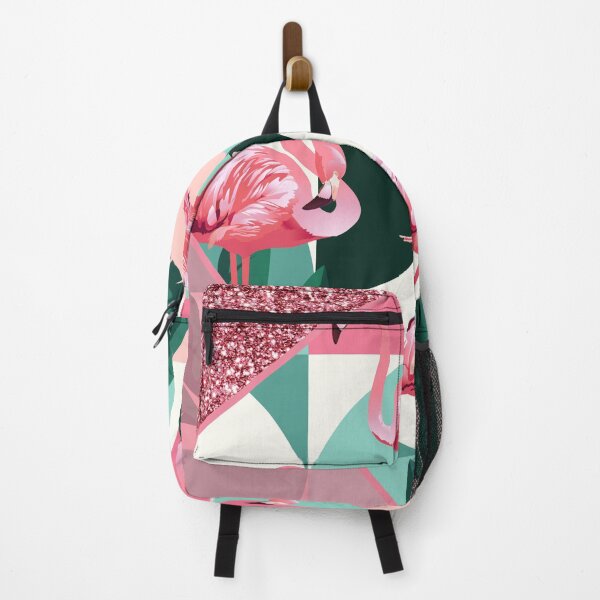 Item preview, modern summer pink glitter flamingo pattern designed and sold by Beeroclock.
