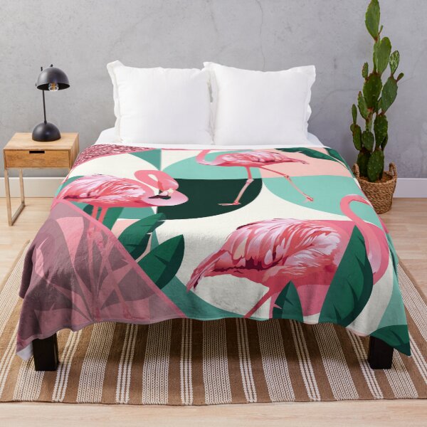 Item preview, modern summer pink glitter flamingo pattern designed and sold by Beeroclock.