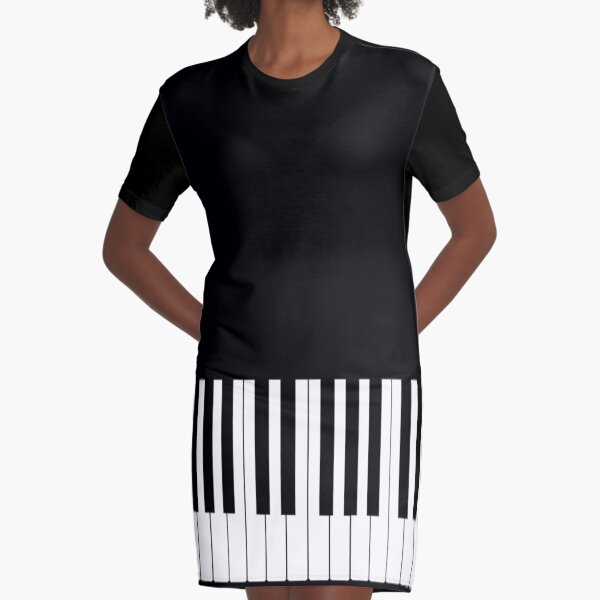 Musician Piano Keys Cell Phone Case Cover Graphic T-Shirt Dress