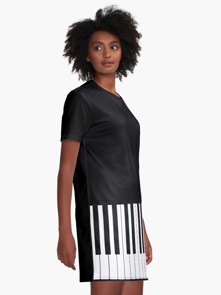 Alternate view of Musician Piano Keys Cell Phone Case Cover Graphic T-Shirt Dress