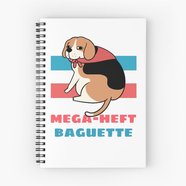 Item preview, Mega-Heft Baguette French Dog Wine Lover - Funny Beagle designed and sold by WINE-GHOUL.