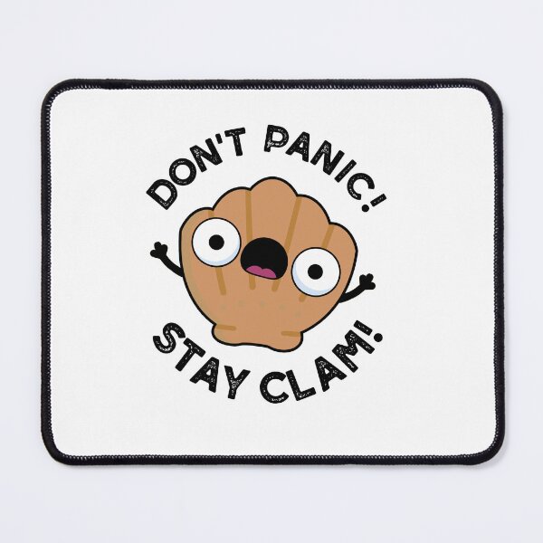 Item preview, Don't Panic Stay Clam Funny Animal Puns  designed and sold by punnybone.