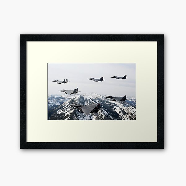 Item preview, A six-ship formation of aircraft fly over the Sawtooth Mountains in Idaho. designed and sold by StocktrekImages.