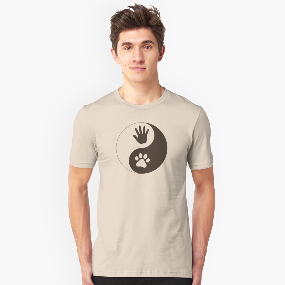 Yin Yang Hand Paw Slim Fit T-Shirt