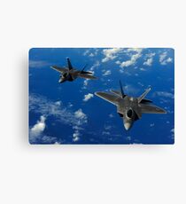 U.S. Air Force F-22 Raptors in flight near Guam. Canvas Print